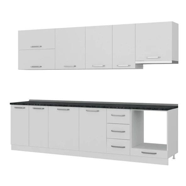 Minar 290 Cm Mutfak Dolabı Beyaz 290-B8 - Resim 4