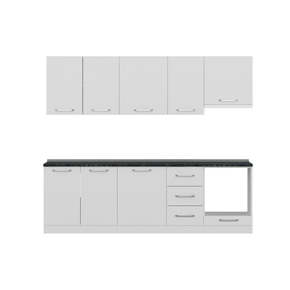 Minar 255 Cm Mutfak Dolabı Beyaz 255-B5 - Resim 2