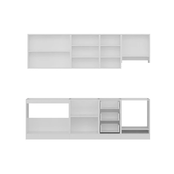 Minar 255 Cm Mutfak Dolabı Beyaz 255-B8 - Resim 7