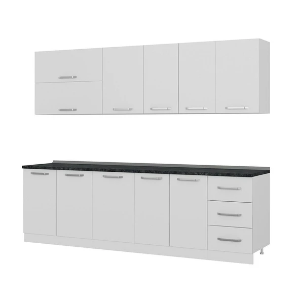 Minar 265 Cm Mutfak Dolabı Beyaz 265-B2 - Resim 4