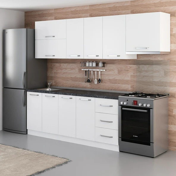 Minar 265 Cm Mutfak Dolabı Beyaz 265-B7 - Resim 5