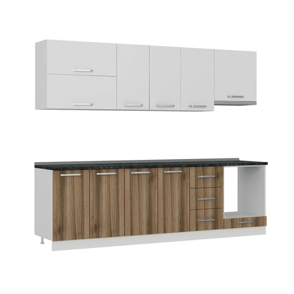 Minar 265 Cm Mutfak Dolabı Beyaz Dore 265-D8 - Resim 3