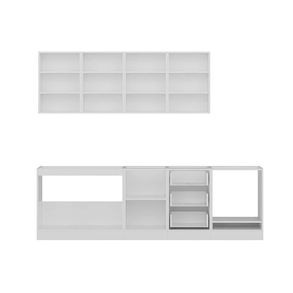 Minar 260 Cm Mutfak Dolabı Beyaz Antrasit 260-A6 - 7