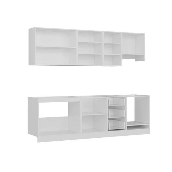 Minar 255 Cm Mutfak Dolabı Beyaz 255-B5 - Resim 6