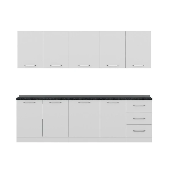 Minar 260 Cm Mutfak Dolabı Beyaz 260-B2 - Resim 2