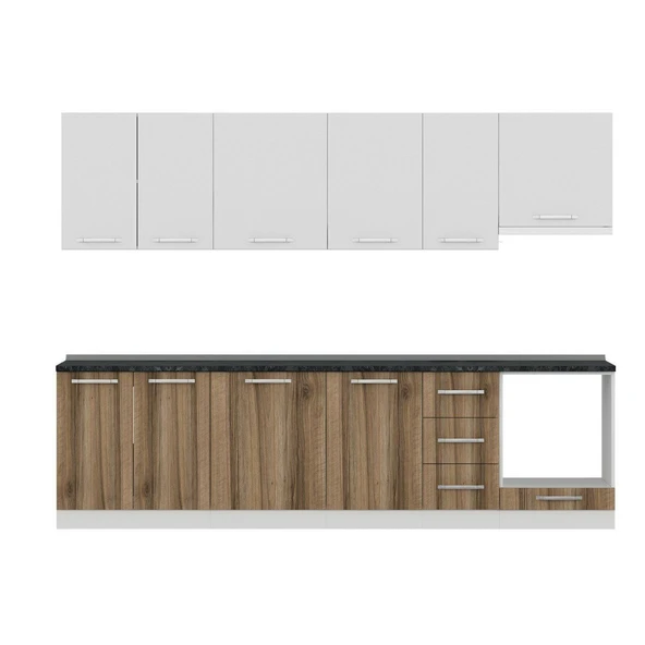 Minar 290 Cm Mutfak Dolabı Beyaz Dore 290-D5 - 2