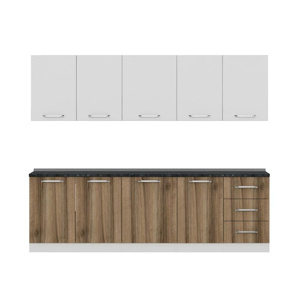 Minar 260 Cm Mutfak Dolabı Beyaz Dore 260-D2 - Resim 2