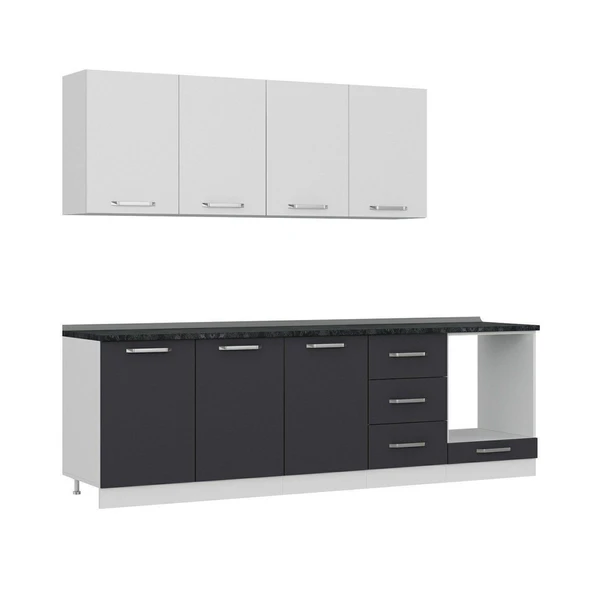 Minar 260 Cm Mutfak Dolabı Beyaz Antrasit 260-A6 - 3