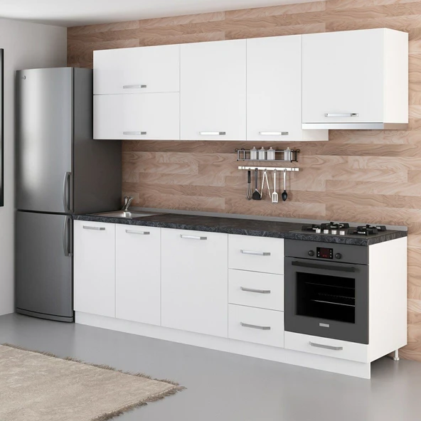 Minar 255 Cm Mutfak Dolabı Beyaz 255-B8 - Resim 5