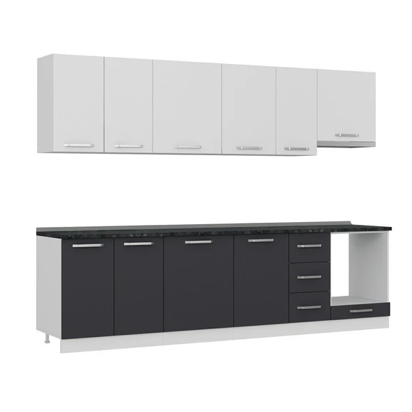 Minar 290 Cm Mutfak Dolabı Beyaz Antrasit 290-A5 - 3