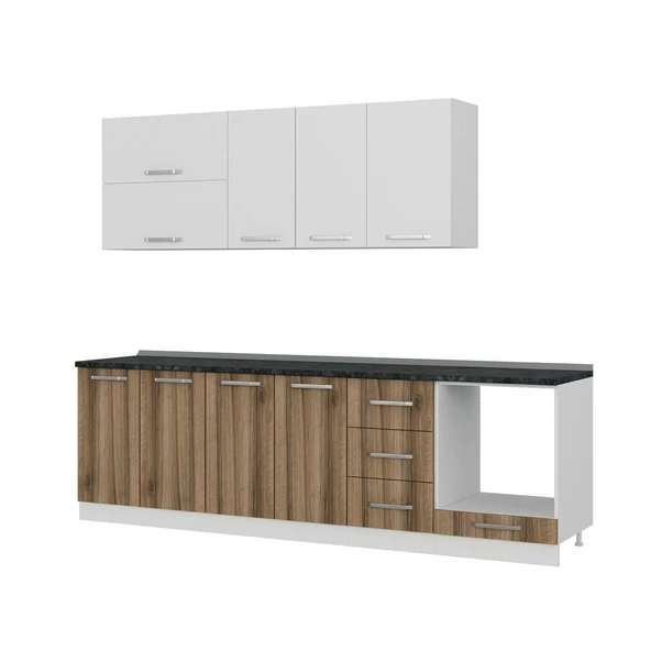 Minar 265 Cm Mutfak Dolabı Beyaz Dore 265-D6 - Resim 4