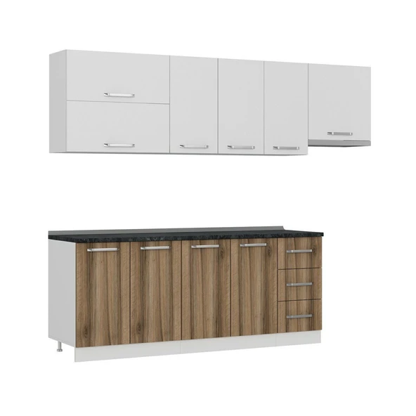 Minar 260 Cm Mutfak Dolabı Beyaz Dore 260-D4 - Resim 3