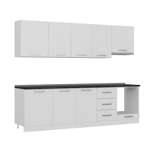 Minar 270 Cm Mutfak Dolabı Beyaz 270-B5 - Resim 3