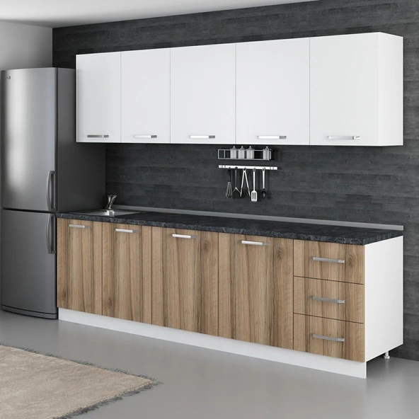 Minar 270 Cm Mutfak Dolabı Beyaz Dore 270-D2 - Resim 5