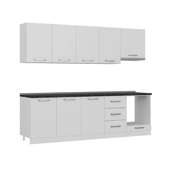 Minar 260 Cm Mutfak Dolabı Beyaz 260-B8 - Resim 3