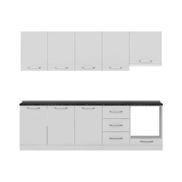 Minar 260 Cm Mutfak Dolabı Beyaz 260-B8 - Resim 2