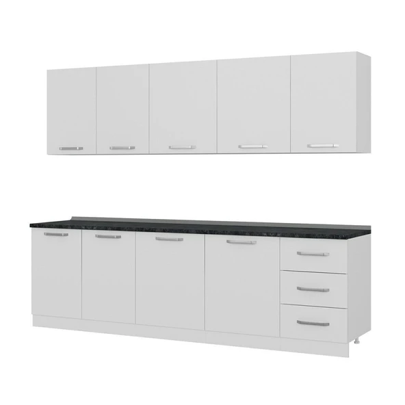 Minar 270 Cm Mutfak Dolabı Beyaz 270-B2 - Resim 4