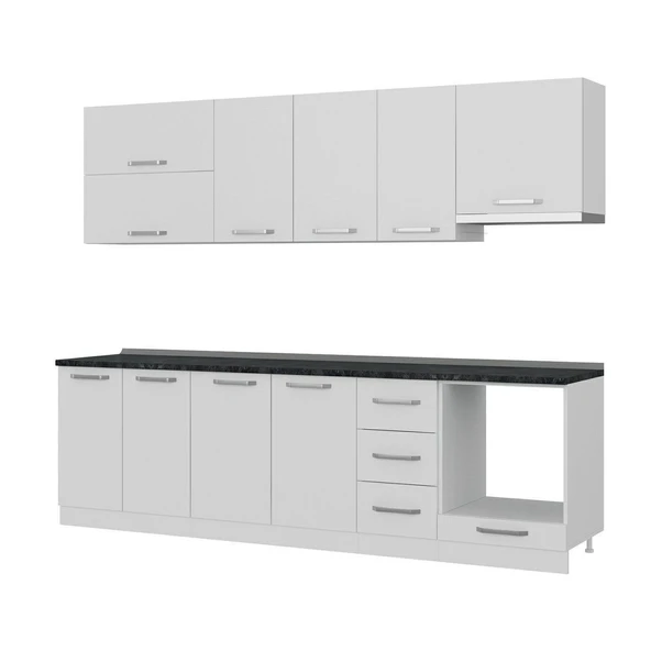 Minar 270 Cm Mutfak Dolabı Beyaz 270-B8 - Resim 4