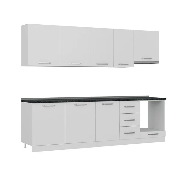 Minar 275 Cm Mutfak Dolabı Beyaz 275-B8 - Resim 3