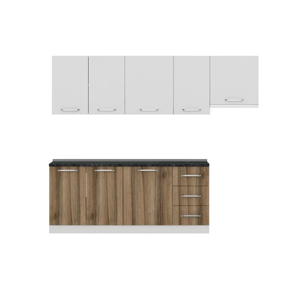 Minar 255 Cm Mutfak Dolabı Beyaz Dore 255-D4 - Resim 2