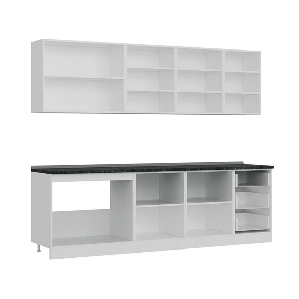 Minar 260 Cm Mutfak Dolabı Beyaz Dore 260-D1 - Resim 6