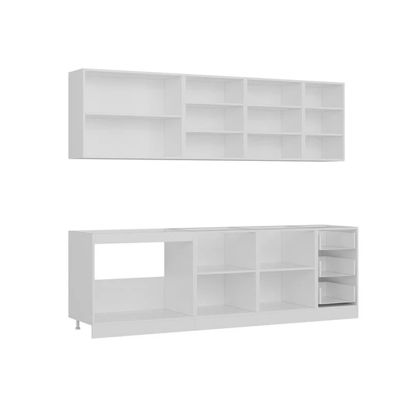 Minar 255 Cm Mutfak Dolabı Beyaz 255-B2 - Resim 6