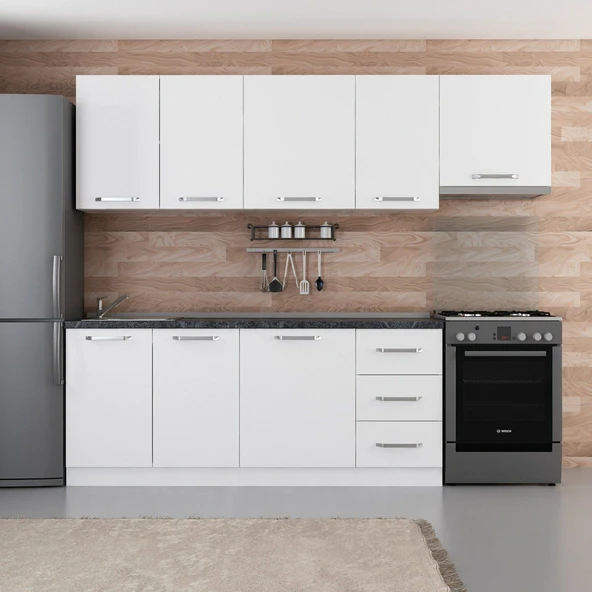 Minar 255 Cm Mutfak Dolabı Beyaz 255-B4 ürün görseli