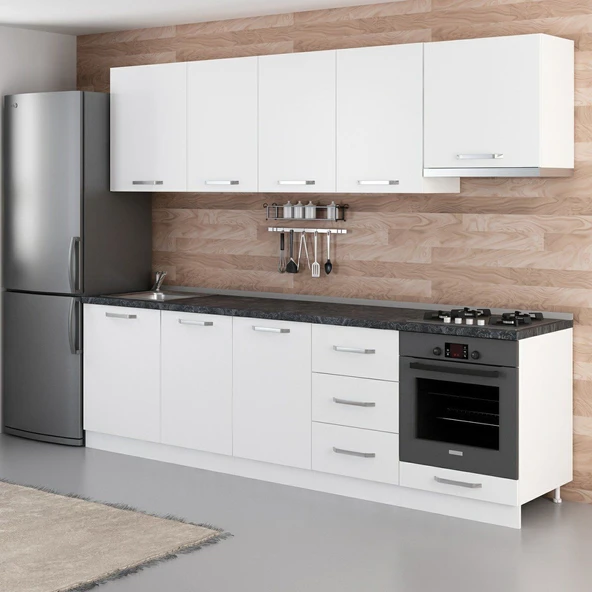 Minar 270 Cm Mutfak Dolabı Beyaz 270-B5 - Resim 5