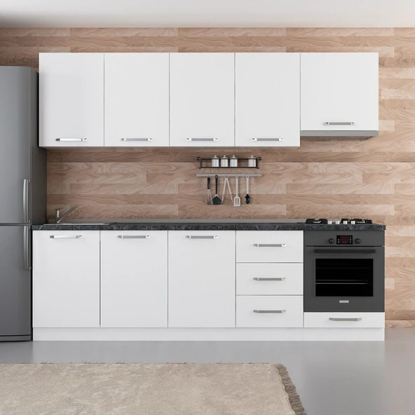 Minar 260 Cm Mutfak Dolabı Beyaz 260-B8 ürün görseli