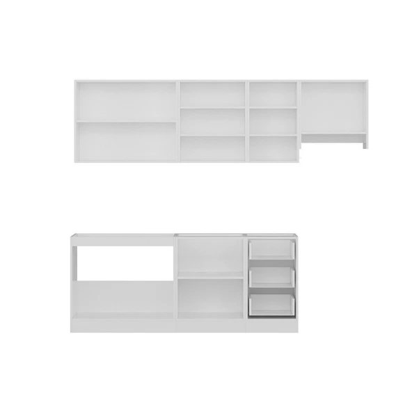 Minar 255 Cm Mutfak Dolabı Beyaz Dore 255-D4 - Resim 7