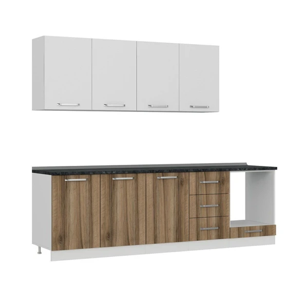 Minar 260 Cm Mutfak Dolabı Beyaz Dore 260-D6 - Resim 3