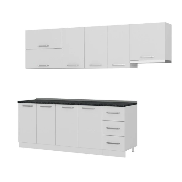 Minar 270 Cm Mutfak Dolabı Beyaz 270-B7 - Resim 4