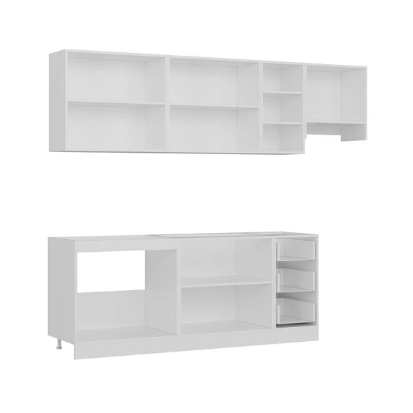 Minar 260 Cm Mutfak Dolabı Beyaz 260-B4 - Resim 6