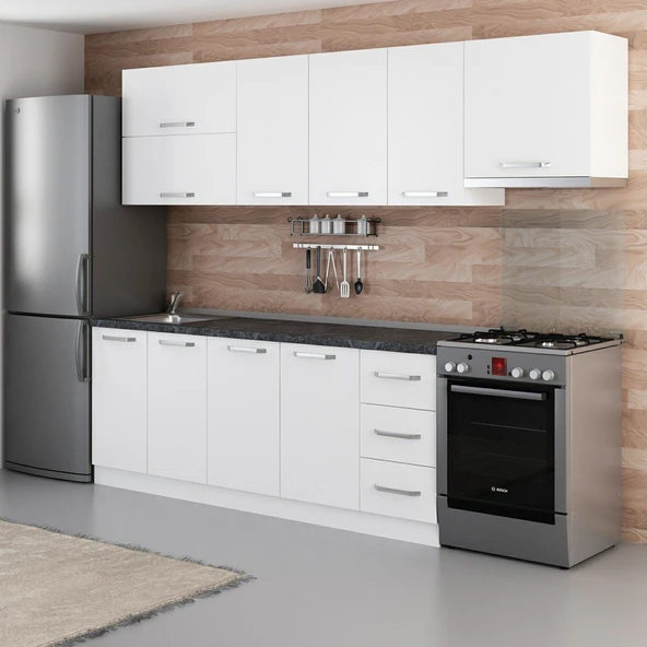 Minar 270 Cm Mutfak Dolabı Beyaz 270-B7 - Resim 5