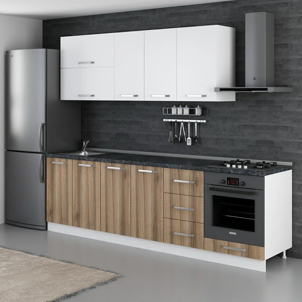 Minar 265 Cm Mutfak Dolabı Beyaz Dore 265-D6 - Resim 5