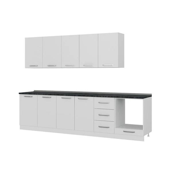 Minar 295 Cm Mutfak Dolabı Beyaz 295-B3 - Resim 4