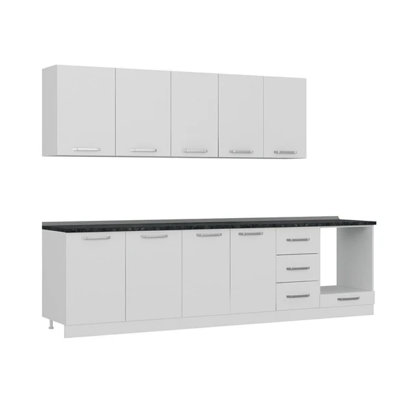 Minar 295 Cm Mutfak Dolabı Beyaz 295-B3 - Resim 3