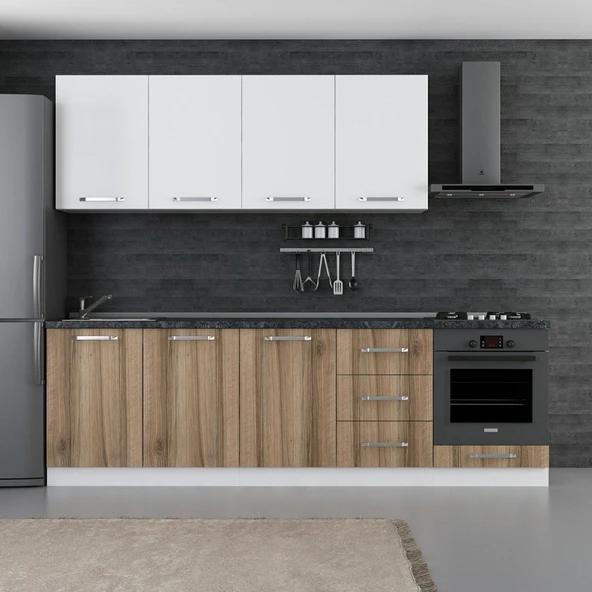 Minar 260 Cm Mutfak Dolabı Beyaz Dore 260-D6 ürün görseli