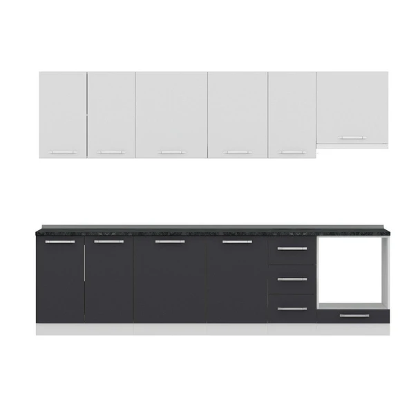 Minar 290 Cm Mutfak Dolabı Beyaz Antrasit 290-A5 - 2