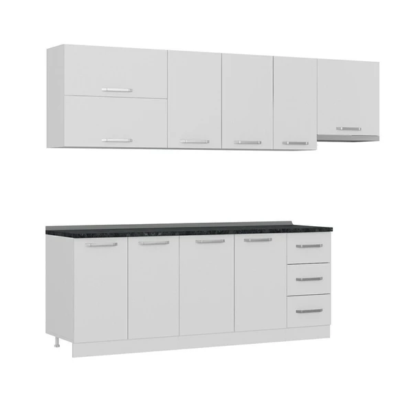 Minar 270 Cm Mutfak Dolabı Beyaz 270-B7 - Resim 3