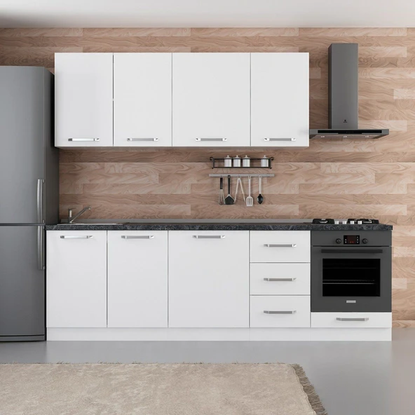 Minar 255 Cm Mutfak Dolabı Beyaz 255-B3 ürün görseli