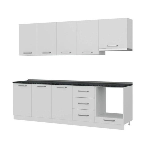 Minar 260 Cm Mutfak Dolabı Beyaz 260-B8 - Resim 4