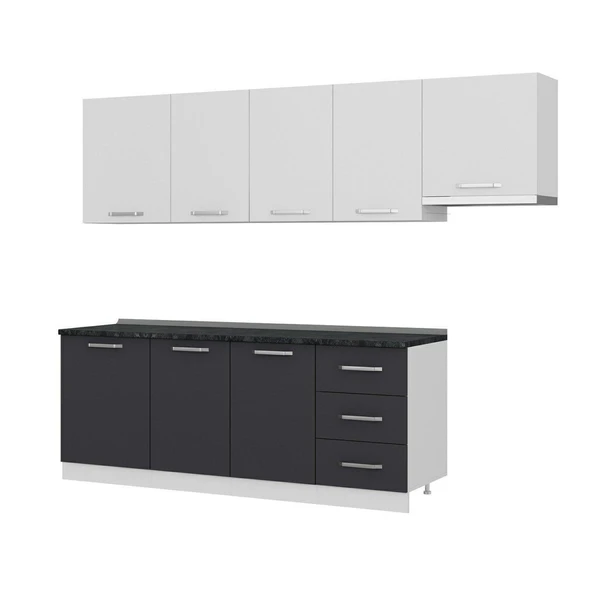 Minar 270 Cm Mutfak Dolabı Beyaz Antrasit 270-A4 - Resim 4