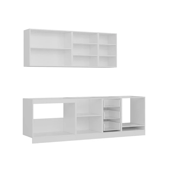 Minar 255 Cm Mutfak Dolabı Beyaz Dore 255-D3 - Resim 6