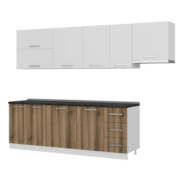 Minar 290 Cm Mutfak Dolabı Beyaz Dore 290-D7 - Resim 4