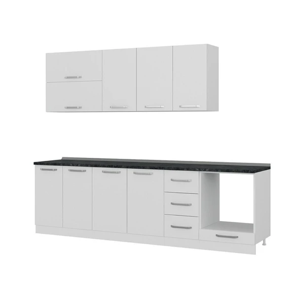 Minar 270 Cm Mutfak Dolabı Beyaz 270-B6 - Resim 4