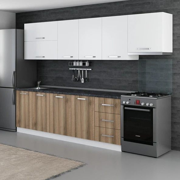 Minar 300 Cm Mutfak Dolabı Beyaz Dore 300-D8 - Resim 5