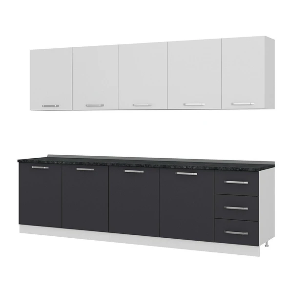 Minar 285 Cm Mutfak Dolabı Beyaz Antrasit 285-A2 - 4