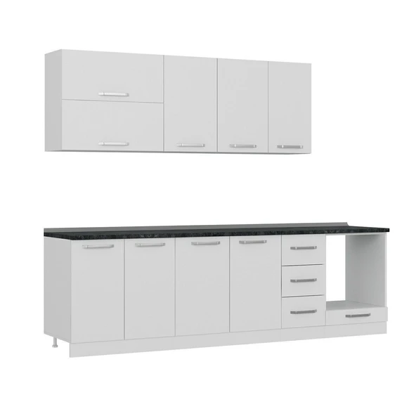 Minar 270 Cm Mutfak Dolabı Beyaz 270-B6 - Resim 3