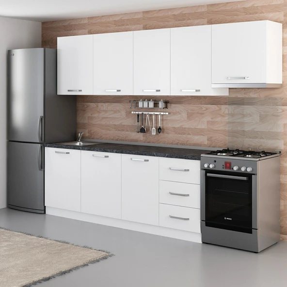 Minar 280 Cm Mutfak Dolabı Beyaz 280-B4 - Resim 5